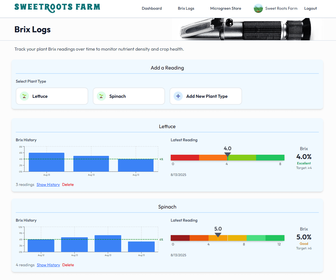 Brix Logs App screenshot